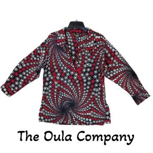 The Oula Company Womens Flower Gazer Tunic Top Sz M 100% Thick Crisp Cotton